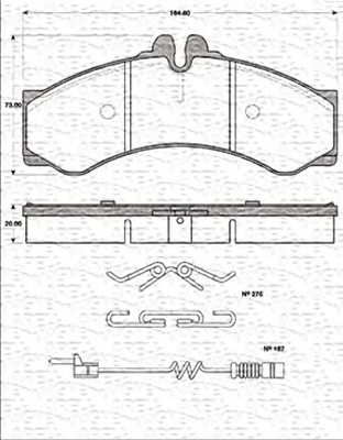 MAGNETI MARELLI 363702161200 -  Комплект тормозных колодок, дисковый тормоз